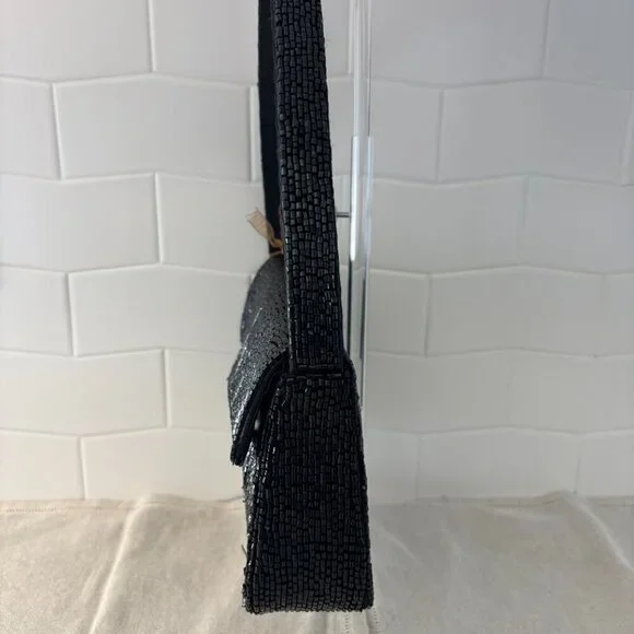 Made in India City Skyline Beaded Bundle - Shoulder Bag and Wristlet - Black - Picture 4 of 16